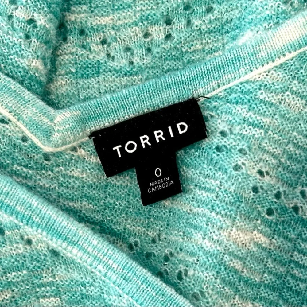 Torrid Women's Sweater Knit Swing Teal V-Neck Sleeveless Cami Tank Top Size 0 - Picture 8 of 10